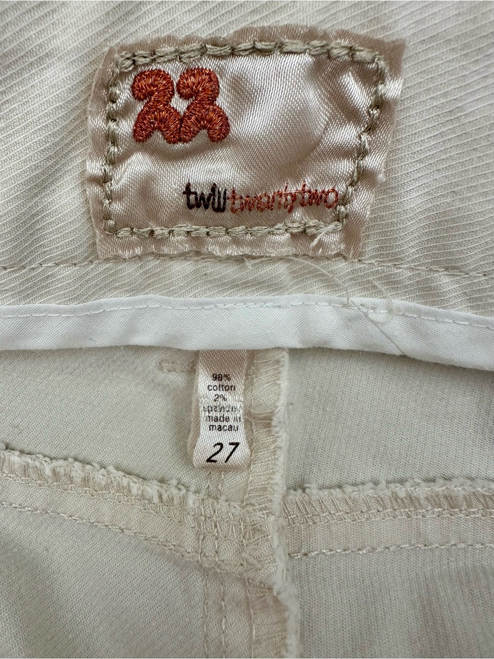Twill Twenty Two Wide Leg Cotton Canvas Pants in Cream - Picture 4 of 10